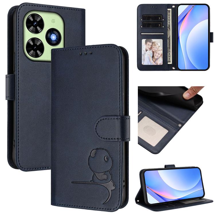Litter Panda Embossing RFID Leather Phone Case with Lanyard, For Tecno Pop 6C / itel A18, For Tecno Spark 10 Pro Magic, For Tecno Pova 6 4G, For Tecno Pova 6 5G / Pova 6 Pro 5G, For Tecno Camon 30 Pro 5G, For Tecno Camon 30 Premier                     ...