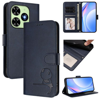 Litter Panda Embossing RFID Leather Phone Case with Lanyard, For Tecno Pop 6C / itel A18, For Tecno Spark 10 Pro Magic, For Tecno Pova 6 4G, For Tecno Pova 6 5G / Pova 6 Pro 5G, For Tecno Camon 30 Pro 5G, For Tecno Camon 30 Premier                     ...