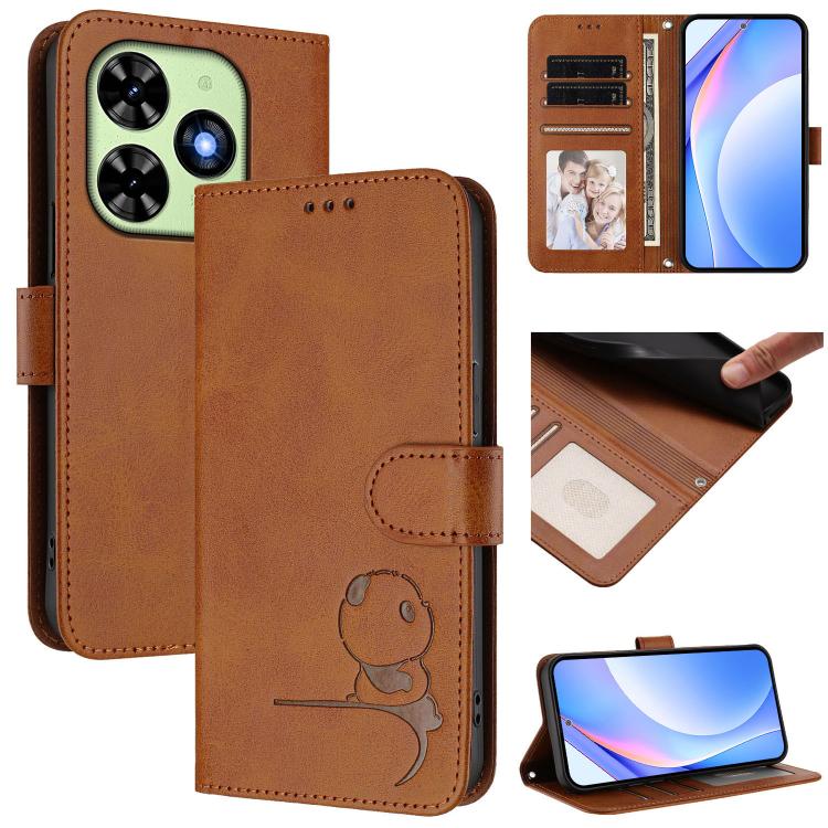 Litter Panda Embossing RFID Leather Phone Case with Lanyard, For Tecno Pop 6C / itel A18, For Tecno Spark 10 Pro Magic, For Tecno Pova 6 4G, For Tecno Pova 6 5G / Pova 6 Pro 5G, For Tecno Camon 30 Pro 5G, For Tecno Camon 30 Premier                     ...