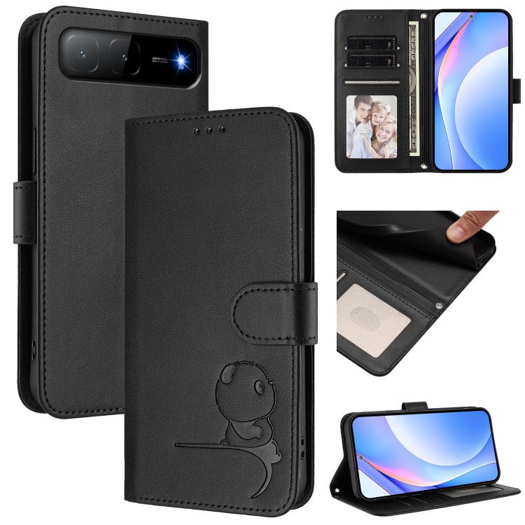 Litter Panda Embossing RFID Leather Phone Case with Lanyard, For Tecno Camon 50 Pro 4G, For Tecno Camon 50 4G, For Tecno Spark Slim 5G, For Tecno Spark Go 1 / Go 1S / Go 2025, For Tecno Camon 40 Pro 4G, For Tecno Camon 40 Premier, For Tecno Camon 40 4G...