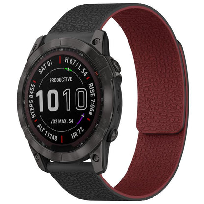 xDfind Litchi Texture Magnetic Silicone Watch Band, For Garmin Fenix 8/7X/6X/5X 26mm, For Garmin Fenix 8/7/6/5 22mm, For Garmin Fenix 8/7S/6S/5S 20mm, For Garmin Forerunner 45 / 45S / Swim 2 18mm, For Garmin Forerunner 35/30/35J 20mm