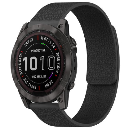 xDfind Litchi Texture Magnetic Silicone Watch Band, For Garmin Fenix 8/7X/6X/5X 26mm, For Garmin Fenix 8/7/6/5 22mm, For Garmin Fenix 8/7S/6S/5S 20mm, For Garmin Forerunner 45 / 45S / Swim 2 18mm, For Garmin Forerunner 35/30/35J 20mm