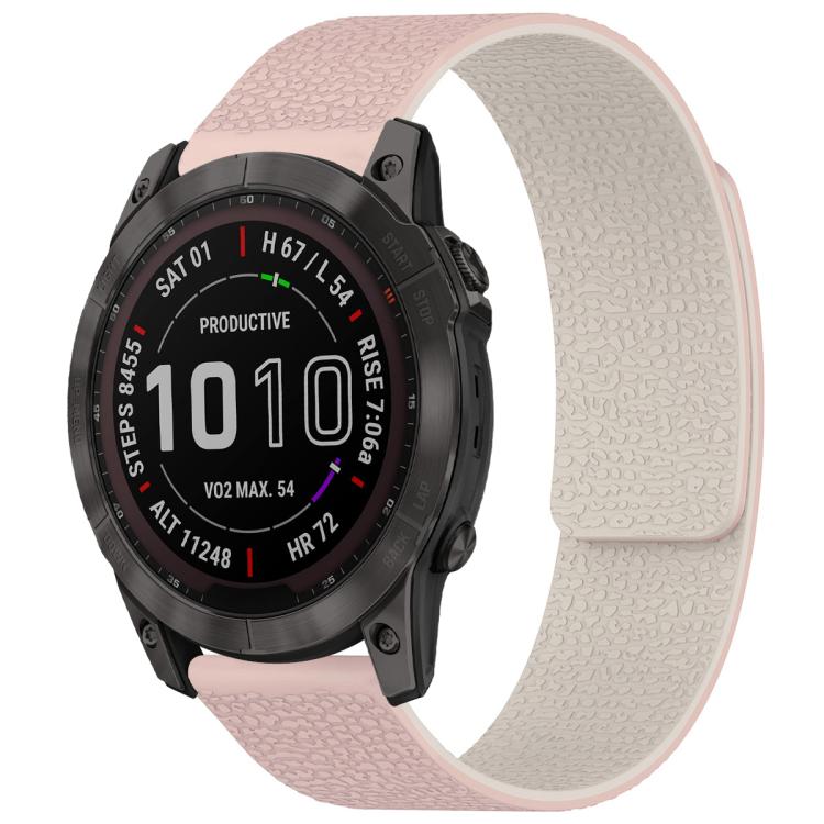 xDfind Litchi Texture Magnetic Silicone Watch Band, For Garmin Fenix 8/7X/6X/5X 26mm, For Garmin Fenix 8/7/6/5 22mm, For Garmin Fenix 8/7S/6S/5S 20mm, For Garmin Forerunner 45 / 45S / Swim 2 18mm, For Garmin Forerunner 35/30/35J 20mm