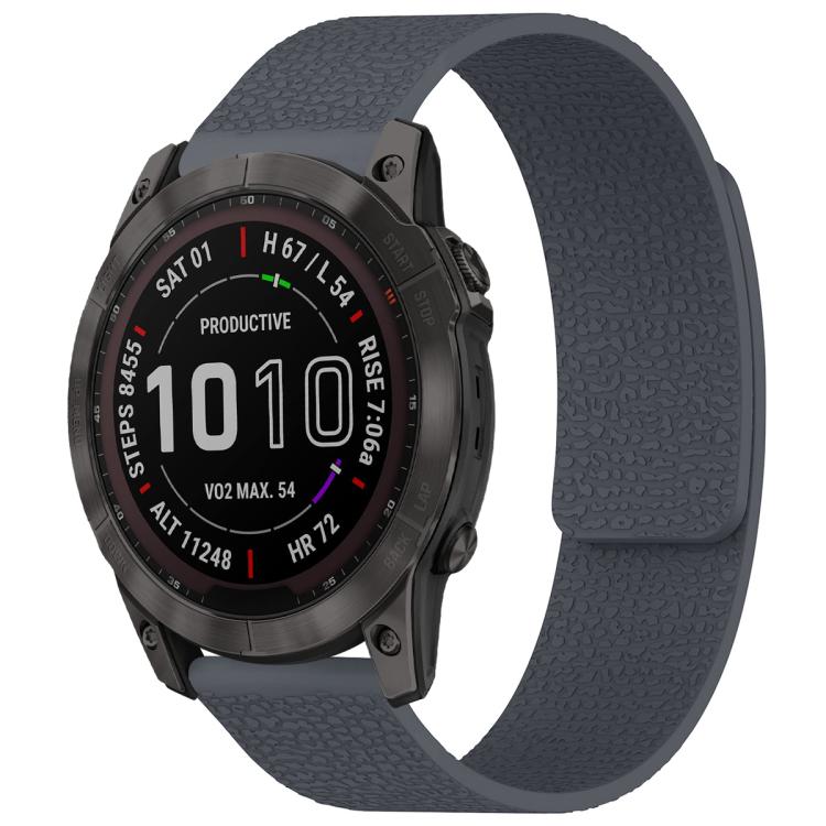 xDfind Litchi Texture Magnetic Silicone Watch Band, For Garmin Fenix 8/7X/6X/5X 26mm, For Garmin Fenix 8/7/6/5 22mm, For Garmin Fenix 8/7S/6S/5S 20mm, For Garmin Forerunner 45 / 45S / Swim 2 18mm, For Garmin Forerunner 35/30/35J 20mm
