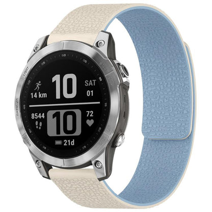 xDfind Litchi Texture Magnetic Silicone Watch Band, For Garmin Fenix 8/7X/6X/5X 26mm, For Garmin Fenix 8/7/6/5 22mm, For Garmin Fenix 8/7S/6S/5S 20mm, For Garmin Forerunner 45 / 45S / Swim 2 18mm, For Garmin Forerunner 35/30/35J 20mm