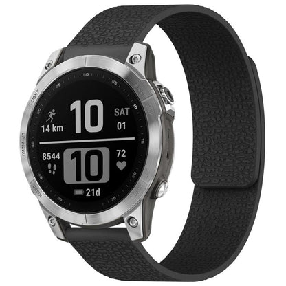 xDfind Litchi Texture Magnetic Silicone Watch Band, For Garmin Fenix 8/7X/6X/5X 26mm, For Garmin Fenix 8/7/6/5 22mm, For Garmin Fenix 8/7S/6S/5S 20mm, For Garmin Forerunner 45 / 45S / Swim 2 18mm, For Garmin Forerunner 35/30/35J 20mm