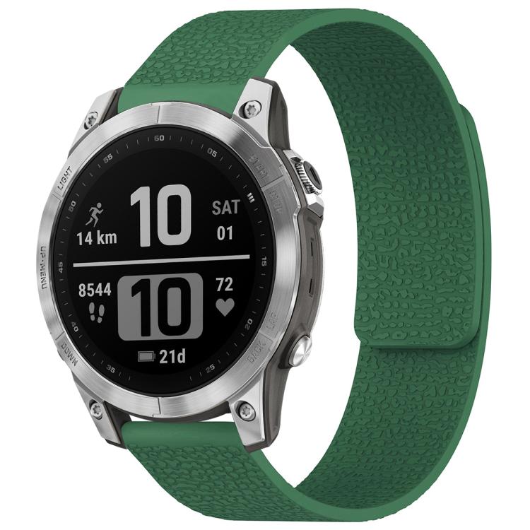 xDfind Litchi Texture Magnetic Silicone Watch Band, For Garmin Fenix 8/7X/6X/5X 26mm, For Garmin Fenix 8/7/6/5 22mm, For Garmin Fenix 8/7S/6S/5S 20mm, For Garmin Forerunner 45 / 45S / Swim 2 18mm, For Garmin Forerunner 35/30/35J 20mm