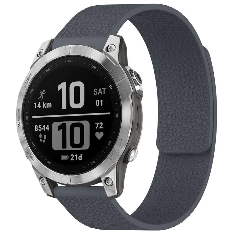 xDfind Litchi Texture Magnetic Silicone Watch Band, For Garmin Fenix 8/7X/6X/5X 26mm, For Garmin Fenix 8/7/6/5 22mm, For Garmin Fenix 8/7S/6S/5S 20mm, For Garmin Forerunner 45 / 45S / Swim 2 18mm, For Garmin Forerunner 35/30/35J 20mm