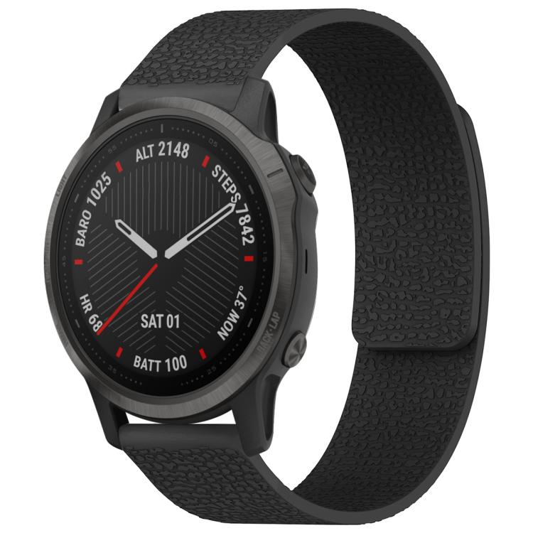 xDfind Litchi Texture Magnetic Silicone Watch Band, For Garmin Fenix 8/7X/6X/5X 26mm, For Garmin Fenix 8/7/6/5 22mm, For Garmin Fenix 8/7S/6S/5S 20mm, For Garmin Forerunner 45 / 45S / Swim 2 18mm, For Garmin Forerunner 35/30/35J 20mm