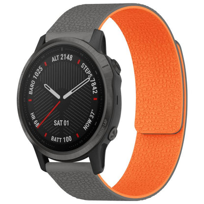 xDfind Litchi Texture Magnetic Silicone Watch Band, For Garmin Fenix 8/7X/6X/5X 26mm, For Garmin Fenix 8/7/6/5 22mm, For Garmin Fenix 8/7S/6S/5S 20mm, For Garmin Forerunner 45 / 45S / Swim 2 18mm, For Garmin Forerunner 35/30/35J 20mm
