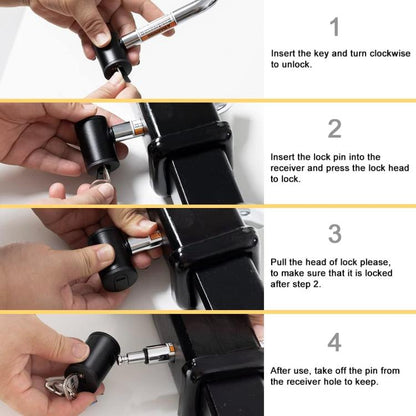 5/8 inch and 1/2 inch Car American Towing Hitch Metal Lock, 5/8 inch and 1/2 inch