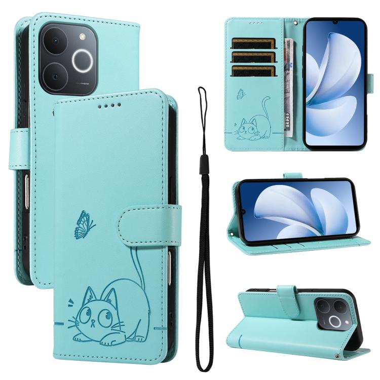 Adorable Cat Embossed Pattern Flip Leather Phone Case, For Realme C85 5G / 15X 5G India, For Realme C85 Pro 4G, For Realme 15T 5G, For Realme C71 4G India, For Realme 15 5G, For Realme 14x 5G Global