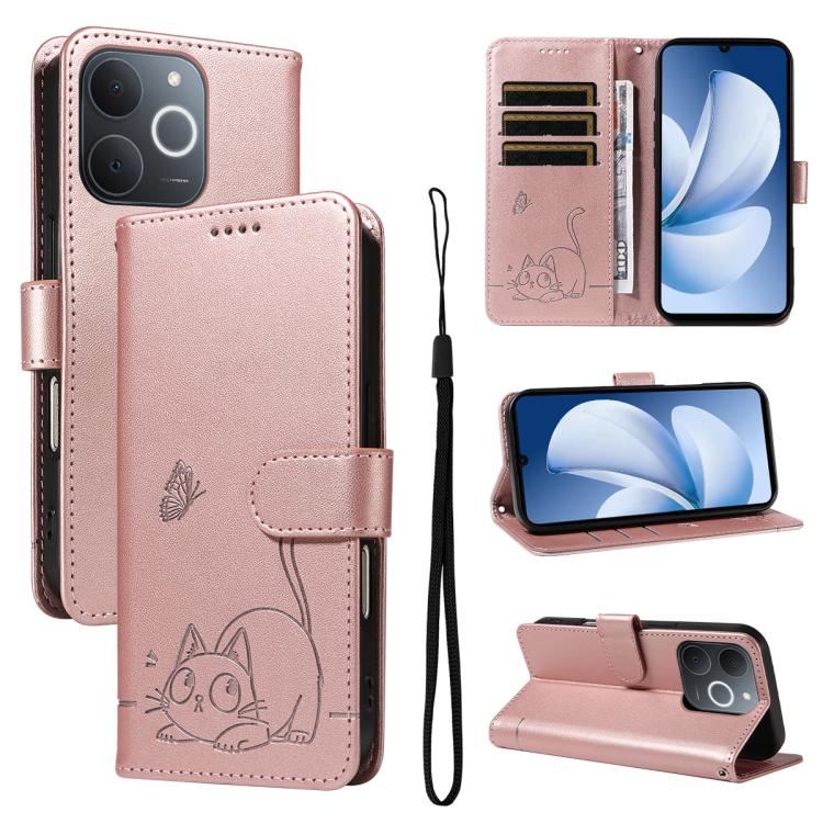 Adorable Cat Embossed Pattern Flip Leather Phone Case, For Realme C85 5G / 15X 5G India, For Realme C85 Pro 4G, For Realme 15T 5G, For Realme C71 4G India, For Realme 15 5G, For Realme 14x 5G Global
