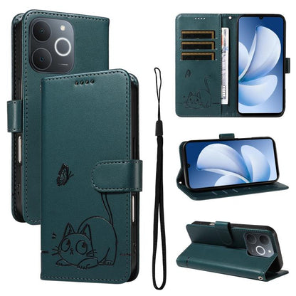 Adorable Cat Embossed Pattern Flip Leather Phone Case, For Realme C85 5G / 15X 5G India, For Realme C85 Pro 4G, For Realme 15T 5G, For Realme C71 4G India, For Realme 15 5G, For Realme 14x 5G Global