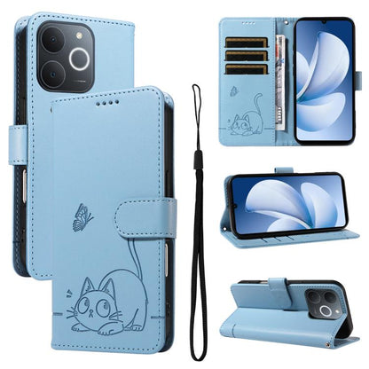 Adorable Cat Embossed Pattern Flip Leather Phone Case, For Realme C85 5G / 15X 5G India, For Realme C85 Pro 4G, For Realme 15T 5G, For Realme C71 4G India, For Realme 15 5G, For Realme 14x 5G Global