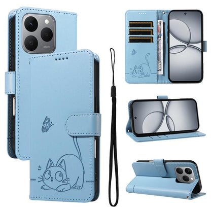 Adorable Cat Embossed Pattern Flip Leather Phone Case, For Realme C85 5G / 15X 5G India, For Realme C85 Pro 4G, For Realme 15T 5G, For Realme C71 4G India, For Realme 15 5G, For Realme 14x 5G Global