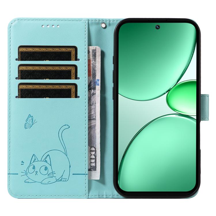 Adorable Cat Embossed Pattern Flip Leather Phone Case, For Realme C85 5G / 15X 5G India, For Realme C85 Pro 4G, For Realme 15T 5G, For Realme C71 4G India, For Realme 15 5G, For Realme 14x 5G Global