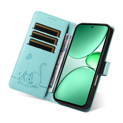 Adorable Cat Embossed Pattern Flip Leather Phone Case, For Realme C85 5G / 15X 5G India, For Realme C85 Pro 4G, For Realme 15T 5G, For Realme C71 4G India, For Realme 15 5G, For Realme 14x 5G Global