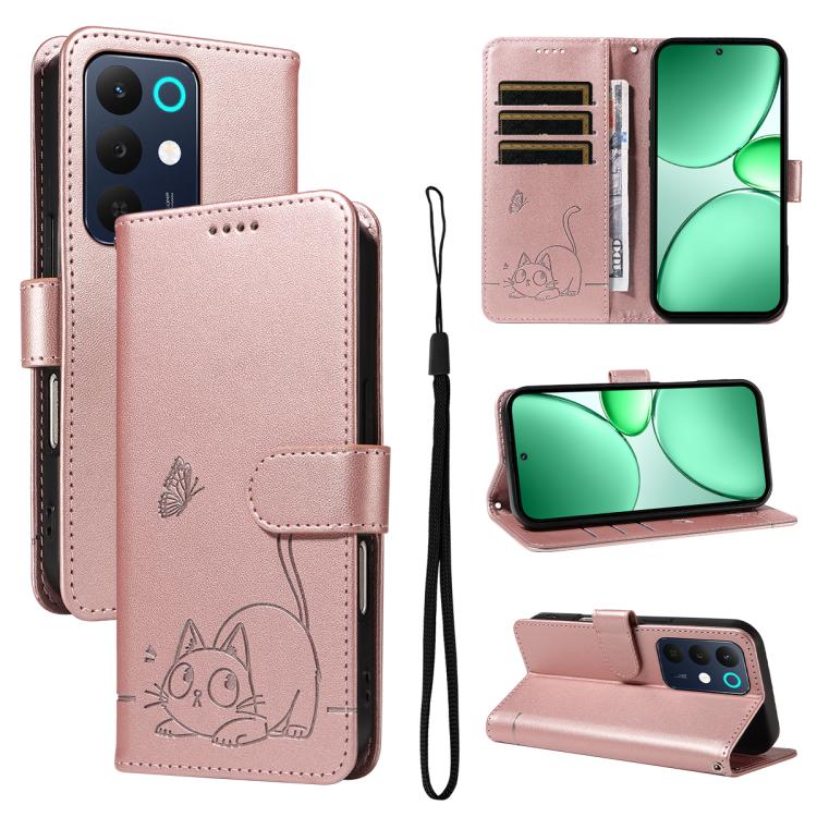 Adorable Cat Embossed Pattern Flip Leather Phone Case, For Realme 16T 5G, For Realme P4x 5G, For Realme C85 5G / 15X 5G India, For Realme C85 Pro 4G, For Realme 15T 5G, For Realme C71 4G India, For Realme 15 5G, For Realme 14x 5G Global