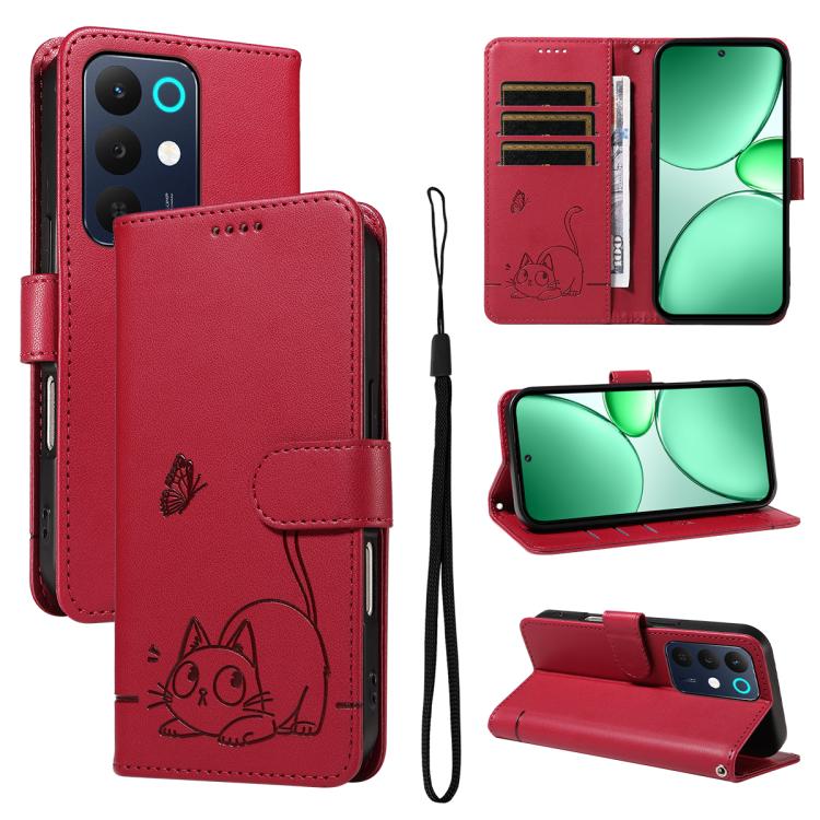 Adorable Cat Embossed Pattern Flip Leather Phone Case, For Realme C85 5G / 15X 5G India, For Realme C85 Pro 4G, For Realme 15T 5G, For Realme C71 4G India, For Realme 15 5G, For Realme 14x 5G Global