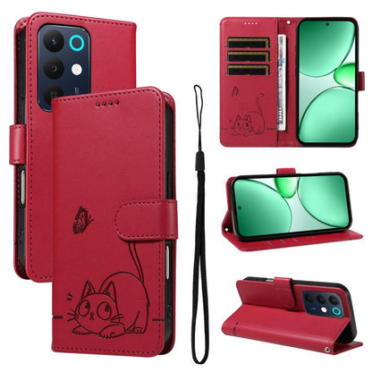Adorable Cat Embossed Pattern Flip Leather Phone Case, For Realme C85 5G / 15X 5G India, For Realme C85 Pro 4G, For Realme 15T 5G, For Realme C71 4G India, For Realme 15 5G, For Realme 14x 5G Global