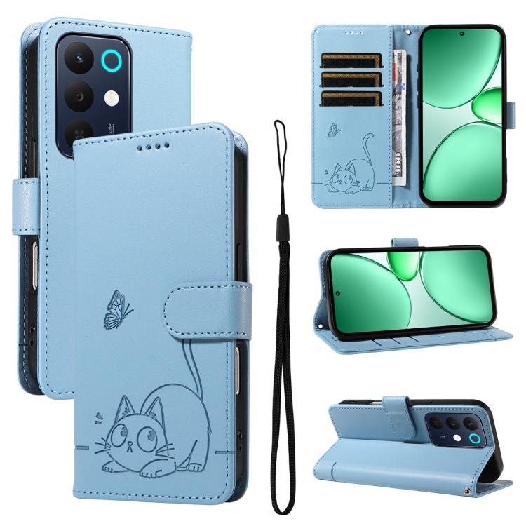 Adorable Cat Embossed Pattern Flip Leather Phone Case, For Realme 16T 5G, For Realme P4x 5G, For Realme C85 5G / 15X 5G India, For Realme C85 Pro 4G, For Realme 15T 5G, For Realme C71 4G India, For Realme 15 5G, For Realme 14x 5G Global