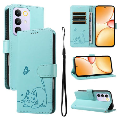 Adorable Cat Embossed Pattern Flip Leather Phone Case, For Realme C85 5G / 15X 5G India, For Realme C85 Pro 4G, For Realme 15T 5G, For Realme C71 4G India, For Realme 15 5G, For Realme 14x 5G Global