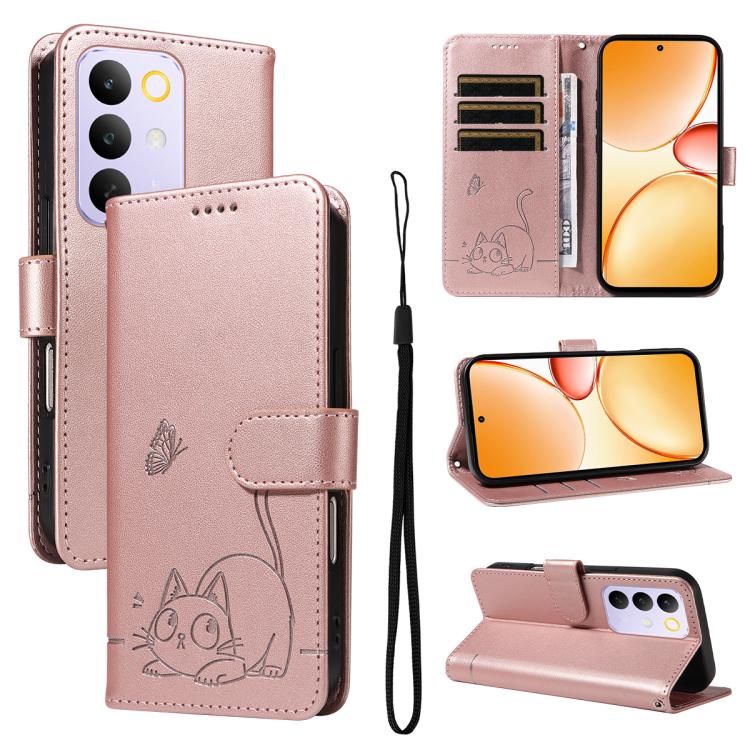 Adorable Cat Embossed Pattern Flip Leather Phone Case, For Realme C85 5G / 15X 5G India, For Realme C85 Pro 4G, For Realme 15T 5G, For Realme C71 4G India, For Realme 15 5G, For Realme 14x 5G Global