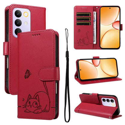 Adorable Cat Embossed Pattern Flip Leather Phone Case, For Realme C85 5G / 15X 5G India, For Realme C85 Pro 4G, For Realme 15T 5G, For Realme C71 4G India, For Realme 15 5G, For Realme 14x 5G Global