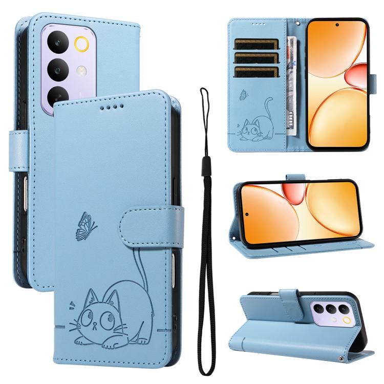 Adorable Cat Embossed Pattern Flip Leather Phone Case, For Realme C85 5G / 15X 5G India, For Realme C85 Pro 4G, For Realme 15T 5G, For Realme C71 4G India, For Realme 15 5G, For Realme 14x 5G Global