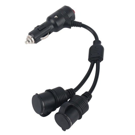 Cable de extensión para encendedor de cigarrillos de coche 2 en 1 de 12V-24V con interruptor, 0.2 m
