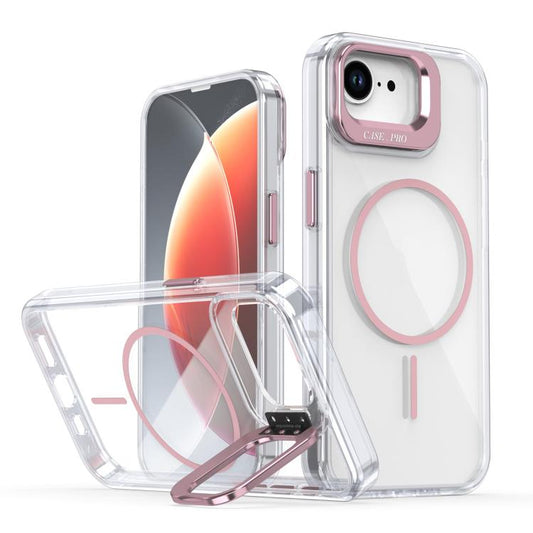 Bright Color Clear MagSafe Lens Frame Holder Phone Case, For iPhone 17e / 16e, For iPhone 16 Pro Max, For iPhone 16 Pro, For iPhone 16 Plus, For iPhone 16, For iPhone 15 Pro Max, For iPhone 15 Pro, For iPhone 15 Plus, For iPhone 15, For iPhone 14 Plus