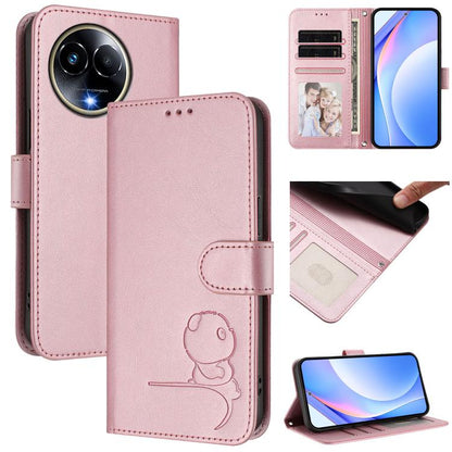 Litter Panda Embossing RFID Leather Phone Case with Lanyard, For Realme GT 6T 5G / GT 6 5G Global, For Realme C67 4G / 12 Lite 4G, For Realme 12 Pro / 12 Pro+ / P1 Pro, For Realme C53 / C51 / C53 India, For Realme 11 5G / 11x / C67 5G India            ...