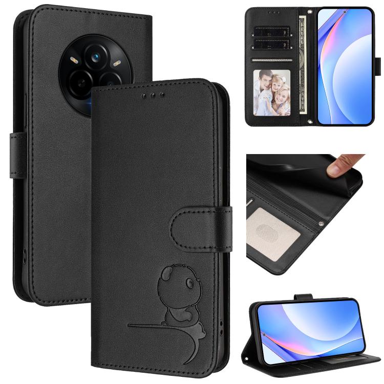 Litter Panda Embossing RFID Leather Phone Case with Lanyard, For Realme Narzo 80 Pro / 14 Pro, For Realme C75 4G / 14x India / Narzo 80x, For Realme Narzo 80x, For Realme 14 / P3 / 14T 5G, For Realme P3 Ultra, For Realme P3, For Realme P3 Pro          ...