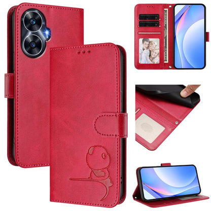 Litter Panda Embossing RFID Leather Phone Case with Lanyard, For Realme GT 6T 5G / GT 6 5G Global, For Realme C67 4G / 12 Lite 4G, For Realme 12 Pro / 12 Pro+ / P1 Pro, For Realme C53 / C51 / C53 India, For Realme 11 5G / 11x / C67 5G India            ...