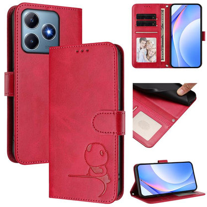 Litter Panda Embossing RFID Leather Phone Case with Lanyard, For Realme Narzo 80 Pro / 14 Pro, For Realme C75 4G / 14x India / Narzo 80x, For Realme Narzo 80x, For Realme 14 / P3 / 14T 5G, For Realme P3 Ultra, For Realme P3, For Realme P3 Pro          ...