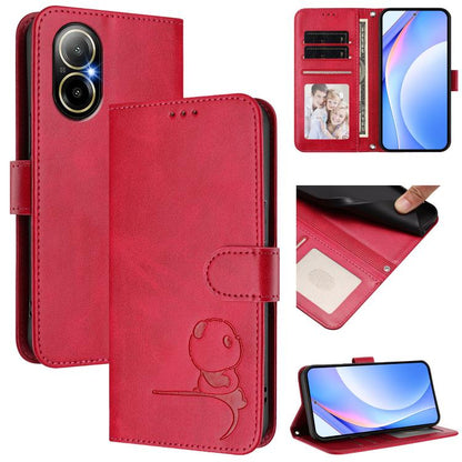 Litter Panda Embossing RFID Leather Phone Case with Lanyard, For Realme GT 6T 5G / GT 6 5G Global, For Realme C67 4G / 12 Lite 4G, For Realme 12 Pro / 12 Pro+ / P1 Pro, For Realme C53 / C51 / C53 India, For Realme 11 5G / 11x / C67 5G India            ...