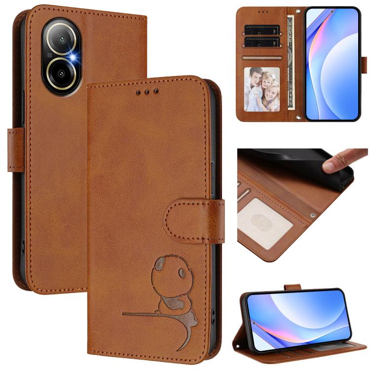 Litter Panda Embossing RFID Leather Phone Case with Lanyard, For Realme GT 6T 5G / GT 6 5G Global, For Realme C67 4G / 12 Lite 4G, For Realme 12 Pro / 12 Pro+ / P1 Pro, For Realme C53 / C51 / C53 India, For Realme 11 5G / 11x / C67 5G India            ...