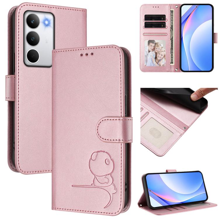 Litter Panda Embossing RFID Leather Phone Case with Lanyard, For Realme P4x / OnePlus Nord CE6 Lite, For Realme 16T 5G, For Realme C100 5G / C83 / C85 5G, For Realme P4 Power 5G, For Realme  Note 80 4G Global, For Realme 16 5G Global                   ...