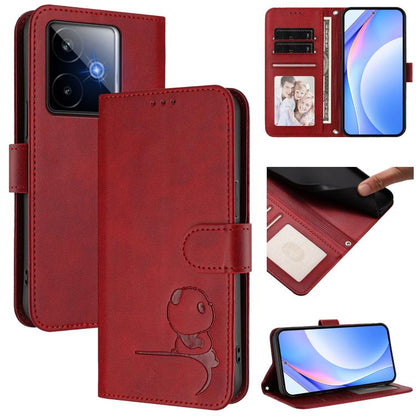 Litter Panda Embossing RFID Leather Phone Case with Lanyard, For Realme P4x / OnePlus Nord CE6 Lite, For Realme 16T 5G, For Realme C100 5G / C83 / C85 5G, For Realme P4 Power 5G, For Realme  Note 80 4G Global, For Realme 16 5G Global                   ...