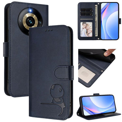 Litter Panda Embossing RFID Leather Phone Case with Lanyard, For Realme GT 6T 5G / GT 6 5G Global, For Realme C67 4G / 12 Lite 4G, For Realme 12 Pro / 12 Pro+ / P1 Pro, For Realme C53 / C51 / C53 India, For Realme 11 5G / 11x / C67 5G India            ...