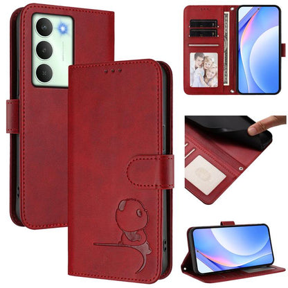 Litter Panda Embossing RFID Leather Phone Case with Lanyard, For Realme P4x / OnePlus Nord CE6 Lite, For Realme 16T 5G, For Realme C100 5G / C83 / C85 5G, For Realme P4 Power 5G, For Realme  Note 80 4G Global, For Realme 16 5G Global                   ...