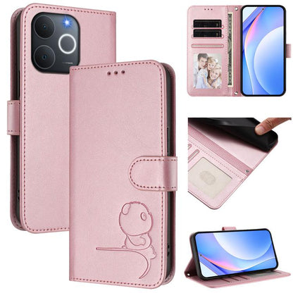 Litter Panda Embossing RFID Leather Phone Case with Lanyard, For Realme P4x / OnePlus Nord CE6 Lite, For Realme 16T 5G, For Realme C100 5G / C83 / C85 5G, For Realme P4 Power 5G, For Realme  Note 80 4G Global, For Realme 16 5G Global                   ...