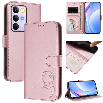 Litter Panda Embossing RFID Leather Phone Case with Lanyard, For Realme P4x / OnePlus Nord CE6 Lite, For Realme 16T 5G, For Realme C100 5G / C83 / C85 5G, For Realme P4 Power 5G, For Realme  Note 80 4G Global, For Realme 16 5G Global                   ...