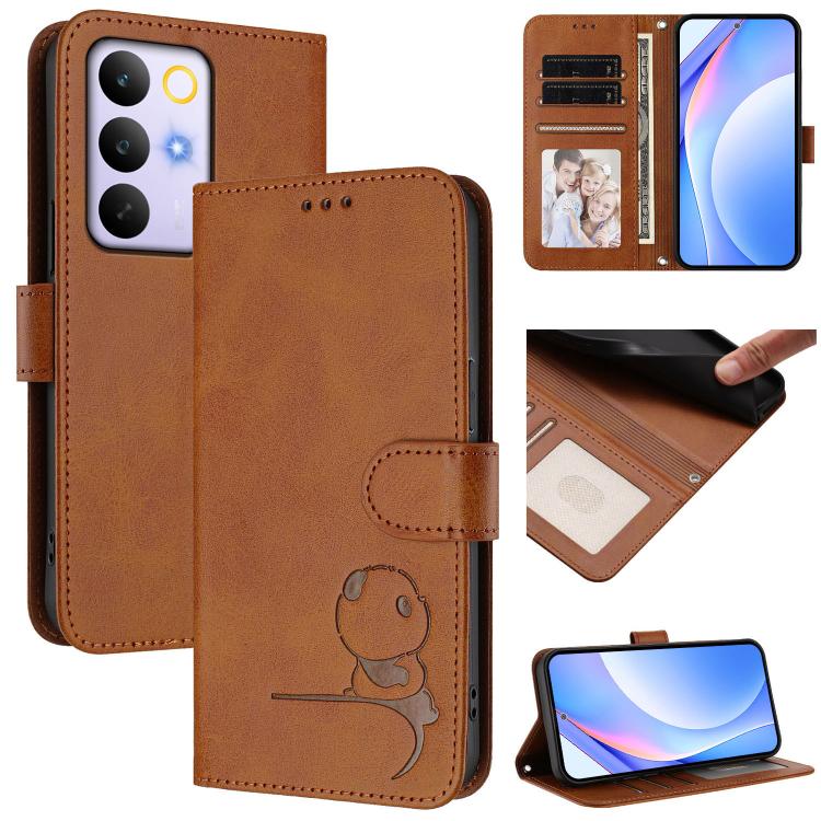 Litter Panda Embossing RFID Leather Phone Case with Lanyard, For Realme P4x / OnePlus Nord CE6 Lite, For Realme 16T 5G, For Realme C100 5G / C83 / C85 5G, For Realme P4 Power 5G, For Realme  Note 80 4G Global, For Realme 16 5G Global                   ...
