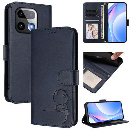 Litter Panda Embossing RFID Leather Phone Case with Lanyard, For Realme P4x / OnePlus Nord CE6 Lite, For Realme 16T 5G, For Realme C100 5G / C83 / C85 5G, For Realme P4 Power 5G, For Realme  Note 80 4G Global, For Realme 16 5G Global                   ...