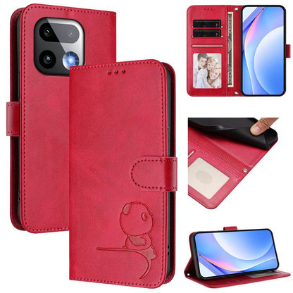 Litter Panda Embossing RFID Leather Phone Case with Lanyard, For Realme P4x / OnePlus Nord CE6 Lite, For Realme 16T 5G, For Realme C100 5G / C83 / C85 5G, For Realme P4 Power 5G, For Realme  Note 80 4G Global, For Realme 16 5G Global                   ...