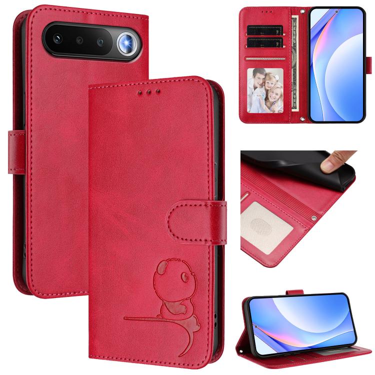Litter Panda Embossing RFID Leather Phone Case with Lanyard, For Realme P4x / OnePlus Nord CE6 Lite, For Realme 16T 5G, For Realme C100 5G / C83 / C85 5G, For Realme P4 Power 5G, For Realme  Note 80 4G Global, For Realme 16 5G Global                   ...