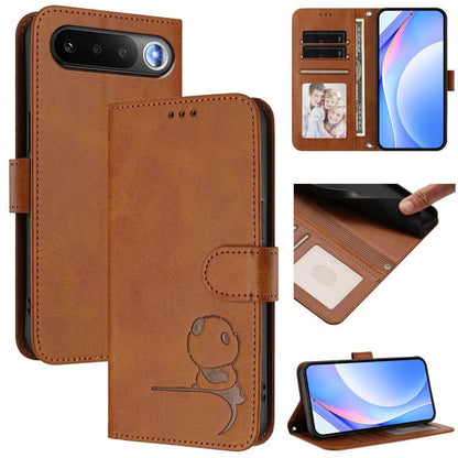Litter Panda Embossing RFID Leather Phone Case with Lanyard, For Realme P4x / OnePlus Nord CE6 Lite, For Realme 16T 5G, For Realme C100 5G / C83 / C85 5G, For Realme P4 Power 5G, For Realme  Note 80 4G Global, For Realme 16 5G Global                   ...