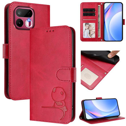 Litter Panda Embossing RFID Leather Phone Case with Lanyard, For Realme P4x / OnePlus Nord CE6 Lite, For Realme 16T 5G, For Realme C100 5G / C83 / C85 5G, For Realme P4 Power 5G, For Realme  Note 80 4G Global, For Realme 16 5G Global                   ...